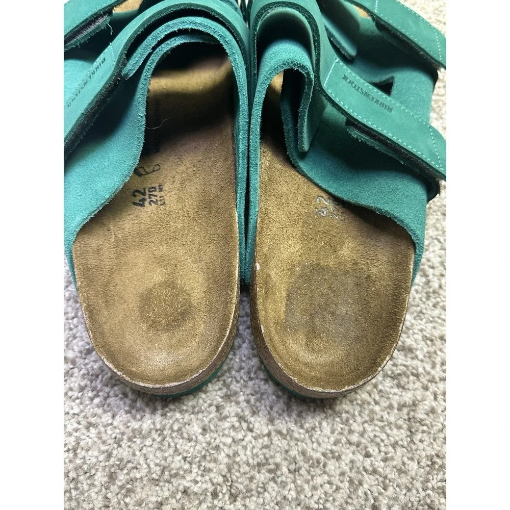 Birkenstock Uji Nubuck Suede Sandals Women 11‎ Men 9 EU 42 Green Leather NWOB